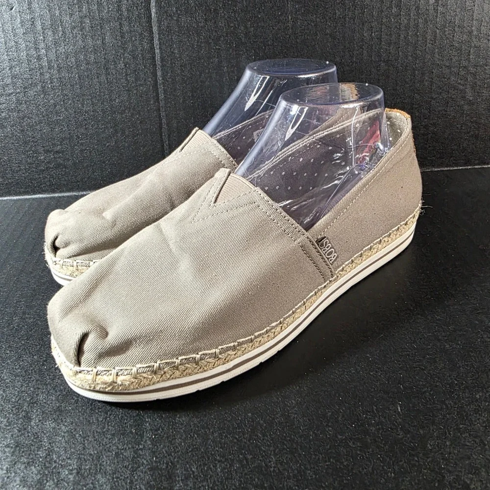 Skechers BOBS Highlights 2.0 Homestretch Womens Taupe Espadrille Slip On W9.5